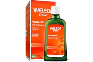 ‎WELEDA WELEDA Bio Arnika Sport Massageöl 200ml vegan - Naturkosmetik Hautpflege Körperöl schützt vor Muskelkater und Verspannung als Sport Vorbereitung oder Regeneration mit Rosmarin und Lavendel Duft