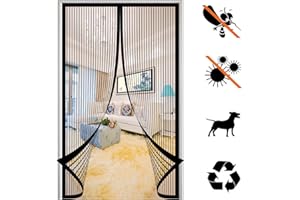 FSMYYXGS Mosquitera MagnéTica para Puertas, Con Sellado Automaticamente Imanes Anti Mosquito Insecto Mosquitera Manos Libres, Puede Instalar ​Sin Taladrar, para BalcóN Cocina-Black-a||85x195cm(33x76inch)