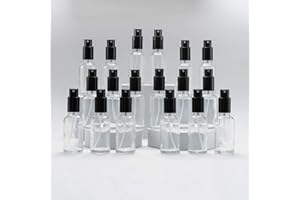 YIZHAO Bottiglie Spray Vetro 30ml, Trasparente Spruzzino Nebulizzatore Piccolo, per Olii Essenziali, Profumo, Pulizia, Cosmetici, Viaggio, Farmacia - 18 Pcs