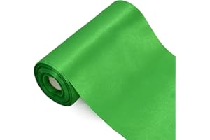 TONIFUL 15cm x 23m Vert Ruban Extra Large de Satin, Solide Ruban Tissu Décoration pour Mariage/Fete/Emballage/Artisanat/Ouverture du ruban de cisaillement/Valentin/Décoration intérieure et extérieure
