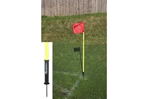 ND SPORTS 4 poteaux de corner "Sprung" pour entraînement de football – Jaune avec 4 drapeaux rouges