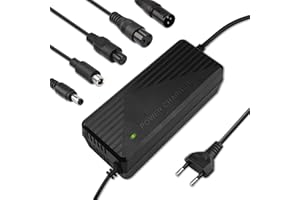 Xahpower Chargeur Trotinette Electrique, 42V 2A Chargeur Hoverboard avec 5 Connecteurs, 36V Chargeur de Batterie de Scooter pour Xiaomi M365/ Pro 2, Planche à Dérive, Monocycle, Vélo Electrique