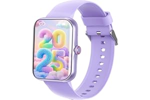 Alutoria Smartwatch, Orologio Intelligente Fitness Sportivo SmartWatch per Bambini, 1.83'HD Touchscreen, Cronometro, Notifiche Messaggi, Fitness Tracker per Ragazzi Ragazze Adolescenti, Viola lucido‌