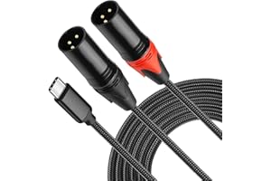 XMSJSIY Câble de microphone USB C vers double XLR - Type C mâle vers XLR mâle - Câble amplificateur stéréo - Câble audio compatible avec PC, téléphone et tablette - Câble audio - 2 m