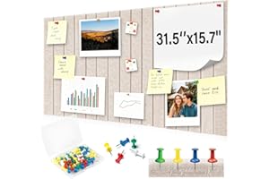 ALITREE Tablón de Corcho 80 x 40 cm, Tablón de Anuncios Con 40 Agujas, 0,9 cm de Grosor, Tablón de Anuncios Decorativo de Fieltros Plegable para Escuela, Decoración del Hogar