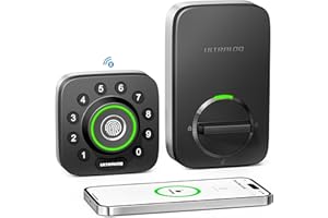 ULTRALOQ U-Bolt Pro zwave Lock, Black with Satin Nickel, Z-Wave Plus + Door Sensor