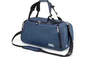 KASIBON Sports Duffle Bag with Shoes Compartment and Wet Pocket, 42L Waterproof Gym Bag for Men and Women, Durable Travel Duffel Bag with Shoulder Strap and Combination Lock