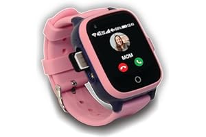 KUUS. W2 4G - Montre Connectée Enfant Fille et Garçon- Traceur GPS Enfant Montre 4g avec appels vidéo, Messagerie, Alarme, Appel SOS - Fonctionne avec Les Applications iOS et Android (Rose)