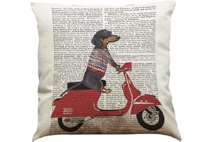 NUNUBEE Lihan Funda de Almohada Decoracion Dachshund-1 diseño Imprimiendo Fundas de cojín Cuadrado decoración sofás Dormitorio Deco Auto Throw, Dachshund3 45 * 45cm/18 * 18inch