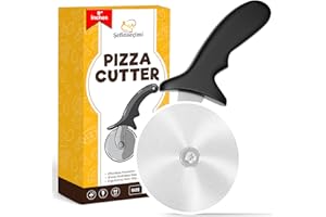 Sefinsecimi Ergonomic Pizza Cutter – Sharp Stainless Steel Wheel with Comfortable Non-Slip Handle – Effortless Precision Cutting for Pizzas, Dough & More