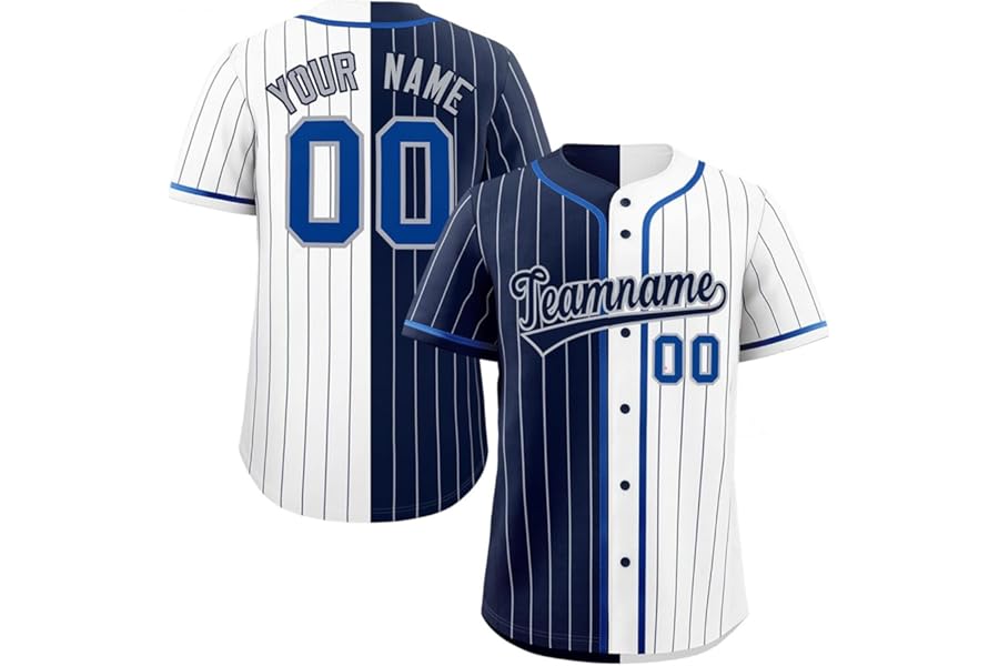 Custom Stripe Baseball Jersey - Personalized Team Name Softball Shirts - Customized Sport Uniform for Men Women