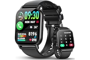WEURGHY Montre Connectée Homme Femme avec Appel Bluetooth, 1.85" HD Smartwatch, 112 Modes Sportifs, Montre Connectee Sport Etanche IP68 avec Cardiofrequencemetre/Moniteur de Sommeil/Podometre pour Android/iOS