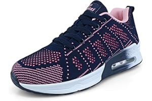 MINBEI Baskets Femmes Chaussures de Running Respirantes pour Femme Chaussures de Sport pour Femme Athlétiques Légères Lacer Plat Noir Bleu Rose 35-44 EU