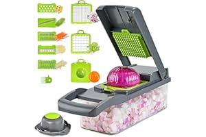 VACANON Vegetable Chopper, 11-in-1 Kitchen Mandoline Slicer Salad Chopper Food Slicer for Slicing Fruit, Vegetables, Carrot, Potato and Tomato