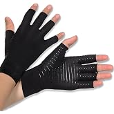 Donfri Copper Osteoarthritis Compression Gloves for Men and Women, Fingerless Gloves Hand Support, Wrist Support for Activiti