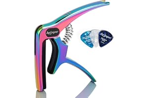 Leo Jaymz Heavy Duty Guitar Capo for Acoustic/Electric Guitars, Guitar Clip made of Zinc Alloy Metal, Guitar Clamp for Bass Classical Guitar, Ukulele, Mandolin,Banjo (Dazzling Purple)