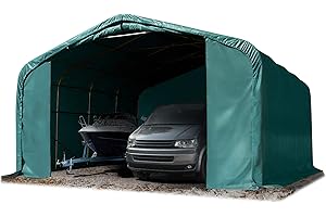 ‎TOOLPORT TOOLPORT Wikinger Zeltgarage 6x6 m Lagerzelt Carport Torgröße 4,1x2,9 m für Boote, Wohnmobile, Traktoren - grün