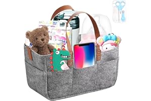 RESSZO Organisateur de Couches pour Bébé avec Table à Langer, Couches et Lingettes de Bébé Baby Diaper Caddy Organizer pour Range Couches Bébé, Les Lingettes, les Jouets pour la Douche du Nouveau né etc