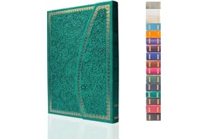 VICTORIA'S JOURNALS Magnet-Tagebuch, geschnitztes Vintage-Notizbuch aus Kunstleder, Hardcover, pers?nliches Tagebuch, linierte Seiten, Lesezeichen, 20,3 x 14,4 cm