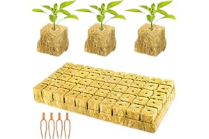 DYIOUXIN Cubos de Lana de Roca,Cubos de Cultivo,50 Piezas Cubos de Cultivo Hidropónicos,Cultivo Hidropónico Sin Suelo,Cubo de Lana de Roca Sin Suelo,Cubos de Cultivo de Lana de Roca,Rockwool Grow Cubes