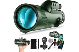 Pankoo 40 x 60 HD monokulärt teleskop med smartphonehållare och stativ, 2025 Power BAK4 prisma kompakta monokulära teleskop för vuxna, HD-monokulärt sikte för fågelskådning vandring