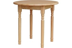 ‎K KOMA k koma Runder Kiefer Tisch Esstisch Holz Küchentisch massiv Honig Landhausstil (Kiefer LACKIERT)