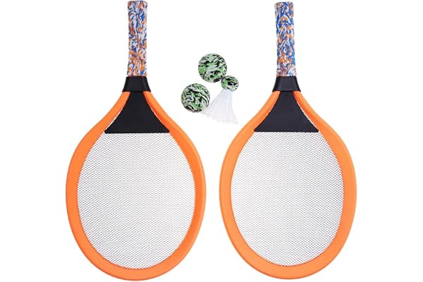 LIOOBO Raquettes De Tennis Et Badminton Enfant Ensemble LéGer avec 2 Balles Badminton Et 1 Balle De Ping-Pong Accessoires De Sport De Plein Air pour ÉCole Maternelle Et Jeu Parent-Enfant