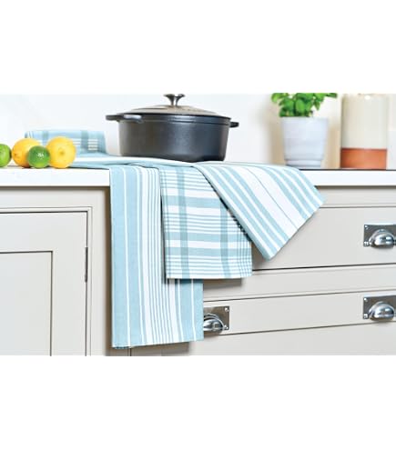 Dexam Love Colour Set Di 3 Strofinacci Extra Large In Verde Oliva - 100% Cotone - 3