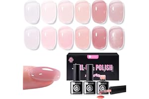 ‎UR SUGAR UR Sugar Rubber Base Gel Coat for Nails, 6 Farben Builder Gel Rubber Gel Base Polish for Nail Jelly Strengthen Building Reinforced Long Lasting Soak Off U V LED Rubber Gel For Thin Weak Nails