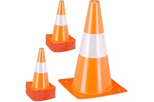 ‎RELAXDAYS Relaxdays Pylonen 18er Set, Fußball, Hundetraining, Markierungskegel 30 cm, reflektierende Verkehrshütchen, orange