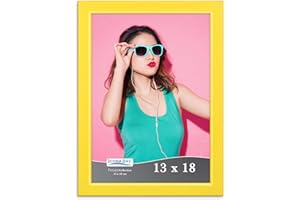 Icona Bay Cornice per Foto 13x18 Giallo, Cornice per Foto in Legno Massello Colorato in Stile Scandinavo, Collezione Pizzazz