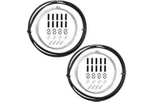 Cerioll Kit De Cables Y Carcasa De Cambio De Bicicleta, Kit De Carcasa De Cable De Cambio De Bicicleta Universal, 2 Set, para Ciclismo MTB, Road Mountain, Bike Reparación (Negro)