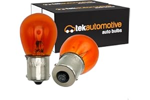Tek Automotive 581 PY21W Car Bulb – Indicator Bulbs 12V 21W BAU15S, Orange | PY21W Bulbs for Turn Signal Car Lights - Twin Pack