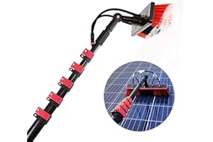 Ddasam Wassergespeiste Teleskopbürste, dachreinigungsgerät Teleskopstange fensterreinigung Universal Waschbürste, Fensterreiniger, PV Anlage Reinigungsgerät, Telescopic Pole Waschbürste