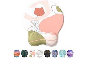 Giecy Mouse Mat Wrist Support, Ergonomic Gel Mouse Pad, Mouse Wrist Rest with Non-slip Base for Home Office Computer, Laptop (Pink Rose)