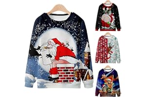 WOXIHUAN Pull de Noel Homme Imprimé Fesses du Père Noël Tee Shirt Manche Longue Homme Casual Sport Pull Imprimé Flocon de Neige Ugly Pull de Noël Moche Drôle Homme Jumper Sweat Imprimé Renne Sweat One Piece