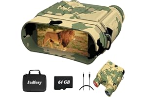 Jadfezy Night Vision Goggles Night Vision Binoculars for Total Darkness,Digital Infrared Night Vision with 3'' Large Viewing Screen and 64GB SD Card for Camping and Hunting