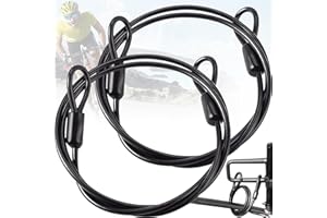 BASETOUSUAL 2 Stück Stahlseil Mit Ösen, Seilschloss, Stahlseil Ummantelt，Drahtseil Schloss ，Stahlseil mit Kunststoff Ummantelt, Langes Stahlseil 6mm für Fahrrad Kabelschloss