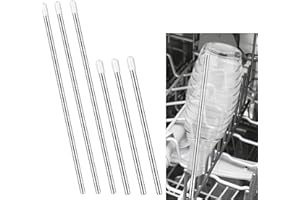 tao Pipe 6 Stück Edelstahl Flaschenhalter für Spülmaschine, Spülmaschineneinsatz Flaschen, Kratzfrei Flaschenhalter Glashalter für Spülmaschine,Universelle Aufsteckhalter Halterung