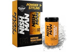 ‎NISHMAN NISHMAN Haarstyling Puder P1 - Mattifying Volume Light Control 20g - Maximale Volumenverstärkung und Textur - Perfektes Haarstyling-Puder für Flexiblen Halt und Mattes Finish