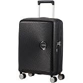 American Tourister Soundbox Cabin Trolley Case, 55 cm | Black Bass, Expandable Hardcase, 55H x 40W x 20D cm, 35.5/41 L, 2.6 k