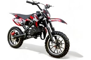 ‎KXD KXD 708A 49cc 2Takt Dirt Cross Pocket Midi Enduro Dirtbike Enduro Motocrossbike Motocross Motorrad Cross 60cm Sitzhöhe 10 Zoll Vorderrad Motor Pocketbike (rot, KXD 708A 49ccm 2T)
