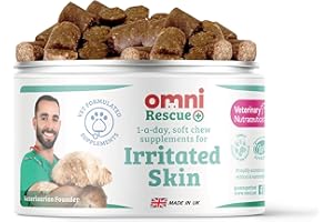 Omni Irritated Skin Relief Supplement - Dragons’ Den Winners, One-a-Day Supplements for Dogs with Algae to Help Protect and Hydrate the Skin, 30 Servings, Small 0-15 Kg