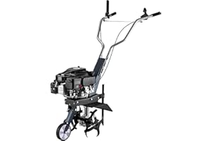 Wiltec Motobineuse 36 cm 2,5 KW 4 Fraises Lames Réservoir 0,8L Profondeur 25 cm Motoculteur Essence Moteur OHV Aérateur Scarificateur Travail Sol Ergonomique Outil Jardinage