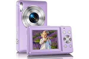 Digital Camera,Amdeurdi Vlogging Camera Rechargeable Digital Cameras with 16x Zoom Compact Camera FHD 1080P 44MP Compact Digital Camera for Beginner Photography with 1 Battery - Purple