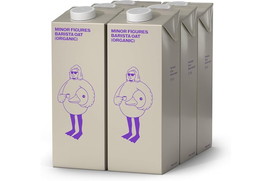 Minor Figures Barista Oat Drink, Great for Coffee Foam, 6 x 1L, No Added Sugar, Dairy-Free, Vegan, Lactose Free, Long Life, Made in The UK