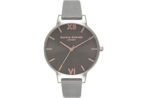 Olivia Burton Damski Big Dial Ob16Bd90 Zegarek na Rękę, Szary, Ø 38 mm