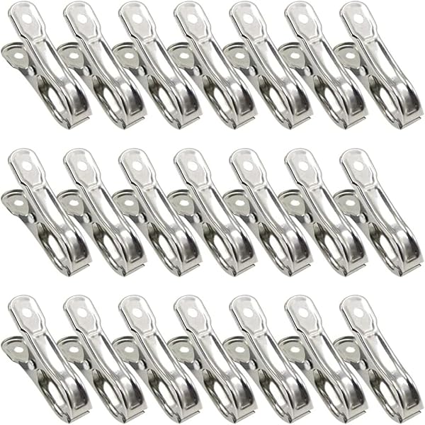 25 Clip Per Serra In Acciaio Inox - Apertura 2,5 Cm, Molla Robusta, Per Fissare Teli E Reti, Multifunzione (giardino, Bucato, Sacchetti) - 3