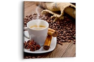 ARTTOR Lienzos decorativos Café negro desayuno chocolate Cuadro Sobre Lienzo Moderno 30x30cm Cuadros Decoracion Salon Dormitorio Cocina Cuadros Pared Imágenes Wall Art Prints Decor Canvas AC30x30-2152