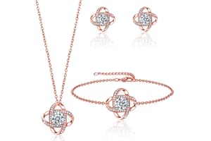 YeeHeen Jewelry Set Pendant Necklace and Earrings Set Cubic Zirconia Bridal Jewellery